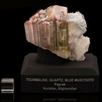 Watermelon Tourmaline, Quartz, And Blue Muscovite