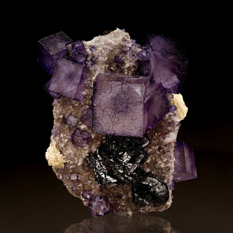 Purple Fluorite, Sphalerite, and Barite // 1.65 Lb.