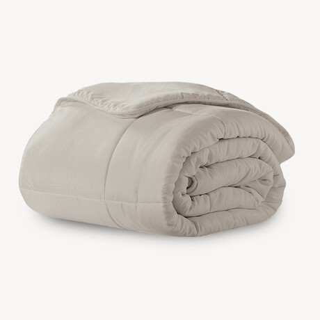 Microfiber Down-Alternative Comforter // Khaki (Twin)