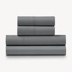 4-Piece 300 TC Percale Cotton Sheet Set // Charcoal (Full)