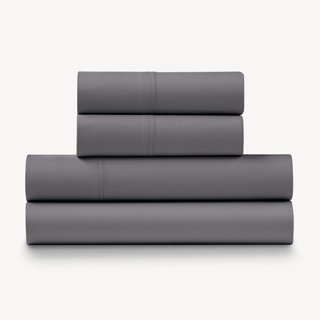 4-Piece 500 TC Sateen Cotton Sheet Set // Charcoal (Full)