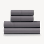 4-Piece 500 TC Sateen Cotton Sheet Set // Charcoal (Full)