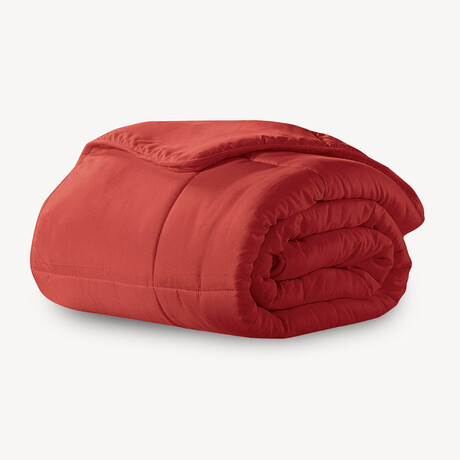 Microfiber Down-Alternative Comforter // Brick Red (Twin)