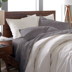 4-Piece 500 TC Sateen Cotton Sheet Set // Charcoal (Full)