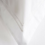 3-Piece Cotton Duvet Cover Set with Satin Stitching // White (Full/Queen)