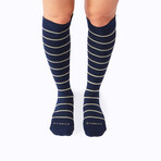 Stripe Companion Socks // Navy + Sand (Small)