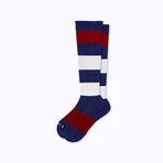 Wool Stripes Companion Socks // Navy (Small)