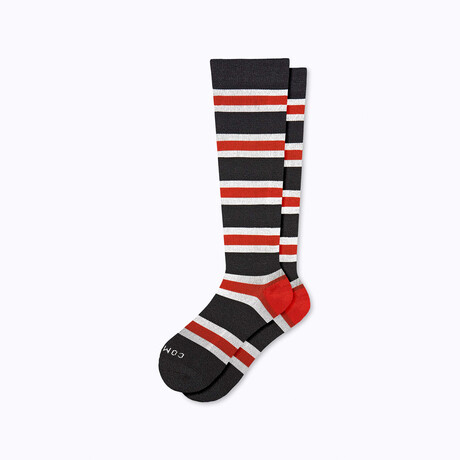 Trio Stripe Companion Socks // Heather Charcoal + Clay (Small)