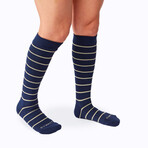 Stripe Companion Socks // Navy + Sand (Small)