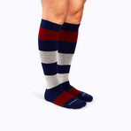 Wool Stripes Companion Socks // Navy (Small)