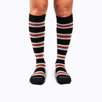 Trio Stripe Companion Socks // Heather Charcoal + Clay (Small)