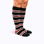 Trio Stripe Companion Socks // Heather Charcoal + Clay (Small)