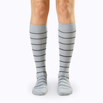 Stripe Companion Socks // Gray + Charcoal (Small)