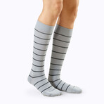 Stripe Companion Socks // Gray + Charcoal (Small)