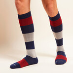 Wool Stripes Companion Socks // Navy (Small)