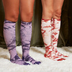 Tie Dye Companion Socks // 3 Pairs Socks // Rose + Harbor Blue + Lavender (Small)