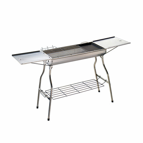 28.8" Portable Charcoal BBQ Grill + Side Shelf