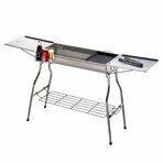 28.8" Portable Charcoal BBQ Grill + Side Shelf