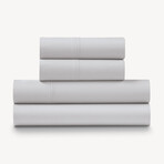 4-Piece 300 TC Percale Cotton Sheet Set // Light Gray (Full)