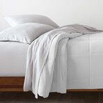 4-Piece 300 TC Percale Cotton Sheet Set // Light Gray (Full)