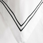 3-Piece Cotton Duvet Cover Set with Satin Stitching // Black (Full/Queen)