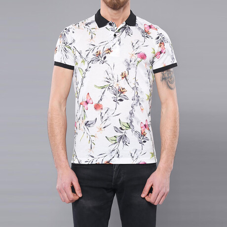 Reese Floral Printed Polo // Cream (S)