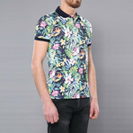Gideon Floral Printed Polo // Green (S)