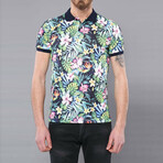 Gideon Floral Printed Polo // Green (S)