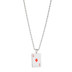 Ace of Diamonds Pendant Drop Necklace // 24"
