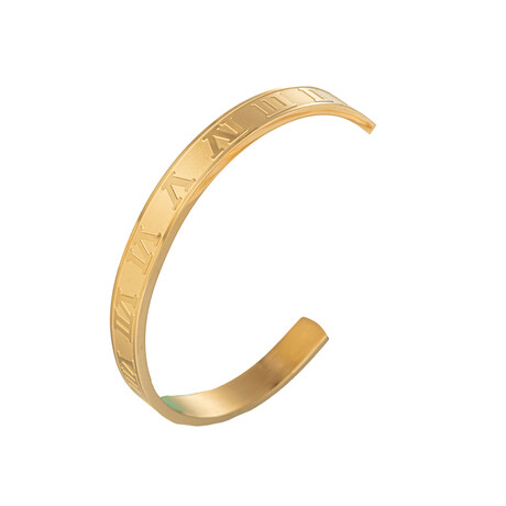 Roman 18K Gold Plated Titanium Cuff Bracelet // 2.5"