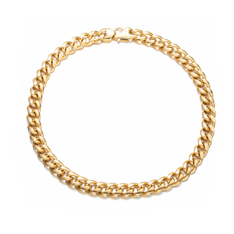 Luther 18K Gold Plated Braided Chain Link Titanium Necklace // 24"