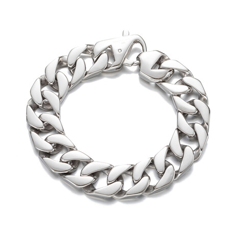 Cuban Link Silver Titanium Bracelet // 8.5"