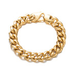 Luther 18K Gold Plated Braided Chain Link Titanium Bracelet // 8.5"