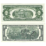 $2 United States Currency Set of 2 // Red & Green Seals // Almost Unc. to Uncirculated // 1953-2013