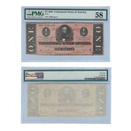 1864 Notes of the Confederacy // 8 Note Set // PCGS & PMG Certified // $1, $2, $5, $10, $20, $50, $100, $500