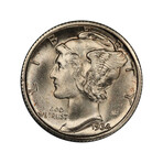 1934-D Mercury Silver Dime // PCGS Certified MS66FB // Wood Presentation Box