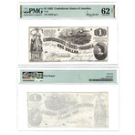 1862-1863 Notes of the Confederacy // 7 Note Set // PCGS & PMG Certified // $1, $2, $5, $10, $20, $50, $100