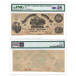 1861 Notes of the Confederacy // 5 Note Set // PMG Certified // $5, $10, $20, $50, $100