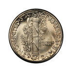 1934-D Mercury Silver Dime // PCGS Certified MS66FB // Wood Presentation Box