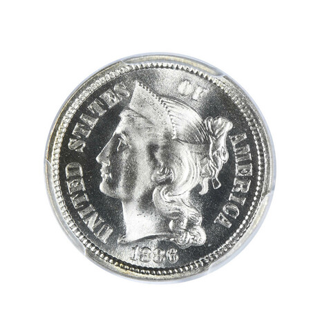 1886 Three Cent Nickel PCGS Certified PR68
