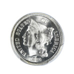 1886 Three Cent Nickel PCGS Certified PR68