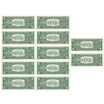 1963 $1 U.S. Federal Reserve Notes // 12 District Set ABCDEFGHIJKL // Deluxe Collector's Pouch