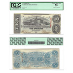 1862-1863 Notes of the Confederacy // 7 Note Set // PCGS & PMG Certified // $1, $2, $5, $10, $20, $50, $100