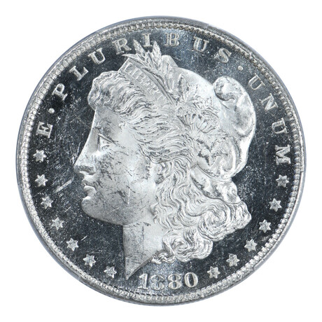 1880-O Morgan Silver Dollar // PCGS & CAC Certified MS63 DMPL // Wood Presentation Box