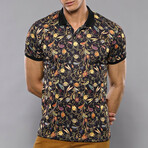 Deegan Floral Printed Polo // Brown (S)