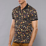Deegan Floral Printed Polo // Brown (S)