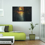 Inner Fire - Misty Forest At Sunrise (8"H x10"W x 0.75"D)