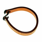 Jean Claude Jewelry // Leather Bracelet + Stainless Steel Closure // Brown + Silver