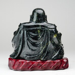 Genuine Polished Hand Carved Black Jade Buddha