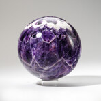 Genuine Polished Chevron Amethyst Sphere + Acrylic Display Stand